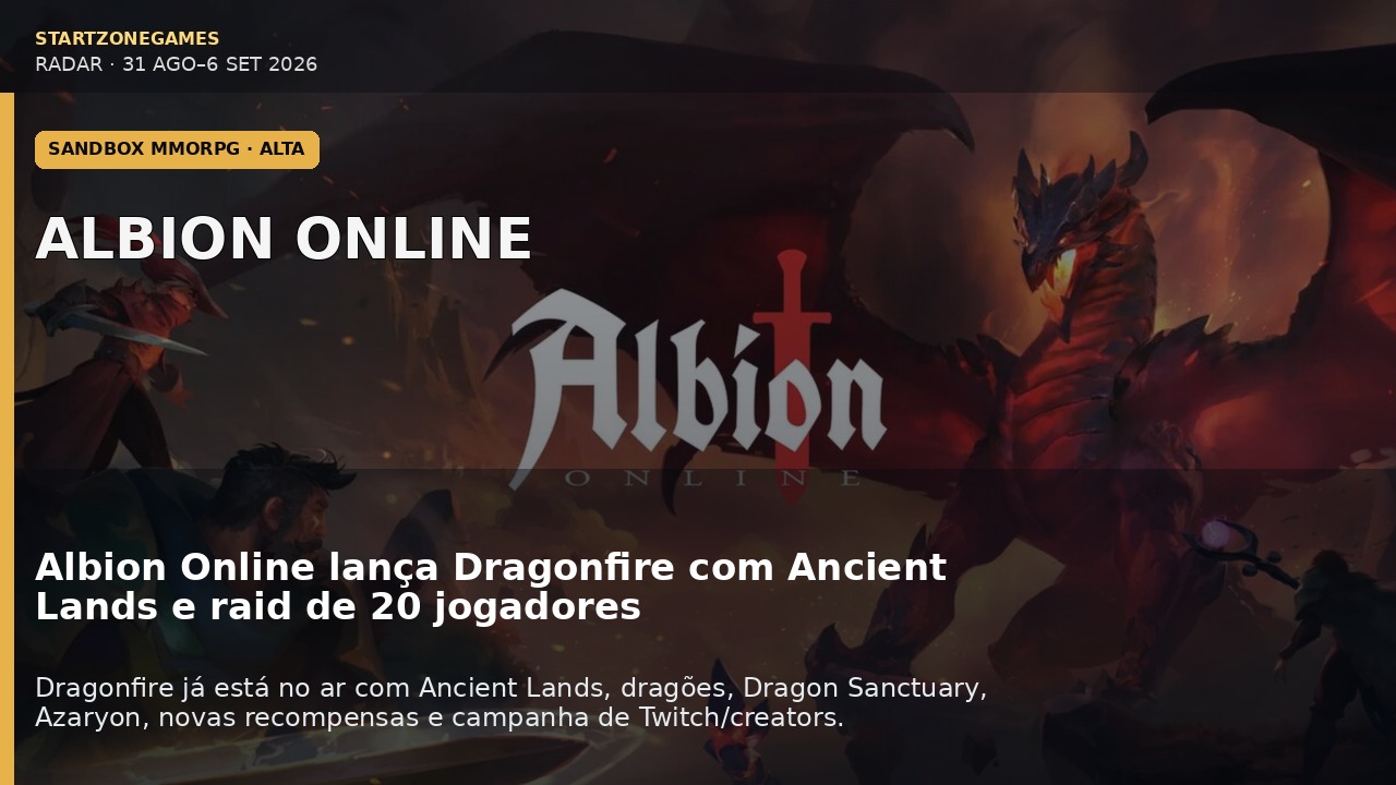 Albion Online lança Dragonfire com Ancient Lands e raid de 20 jogadores