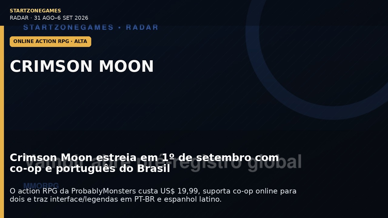 Crimson Moon estreia em 1º de setembro com co-op e português do Brasil