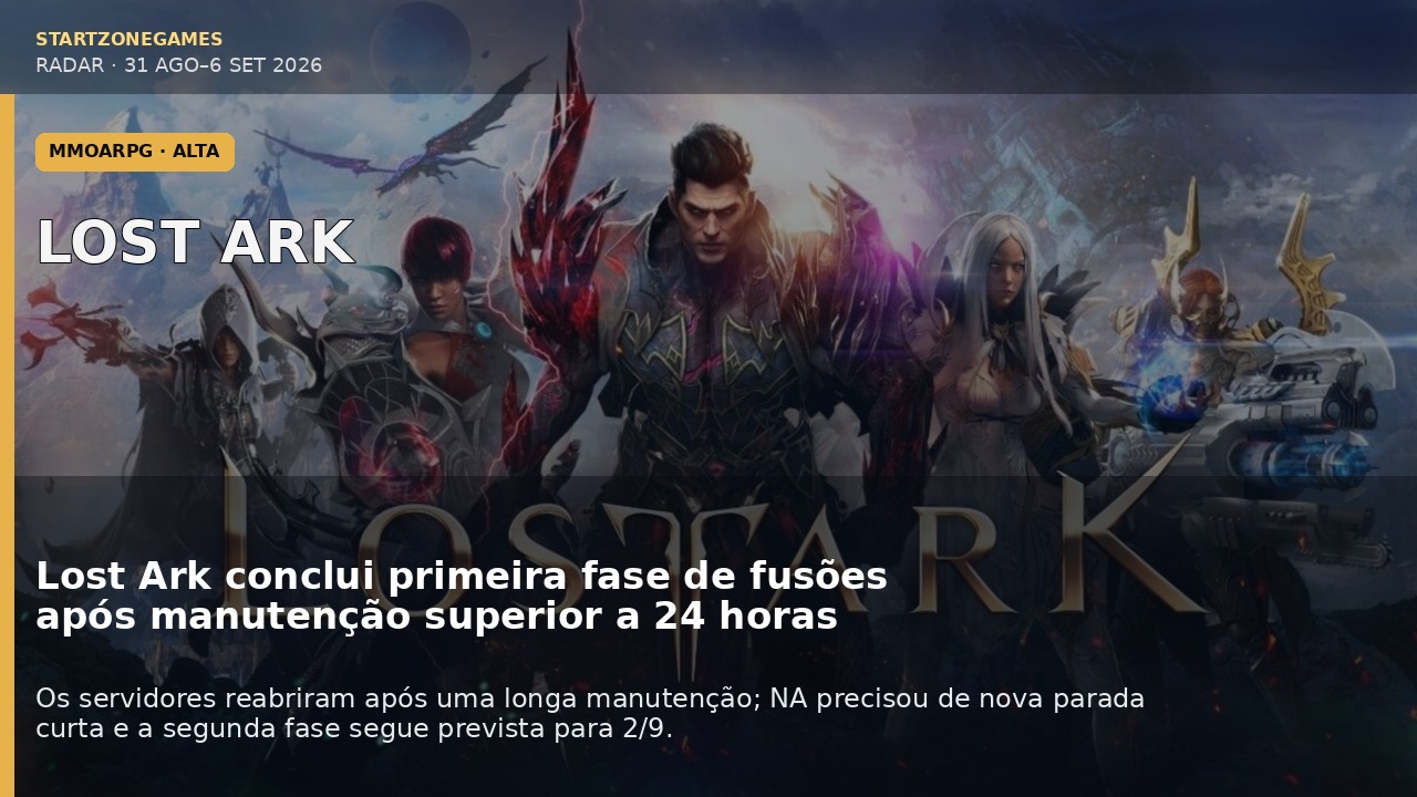 Lost Ark conclui primeira fase de fusões após manutenção superior a 24 horas
